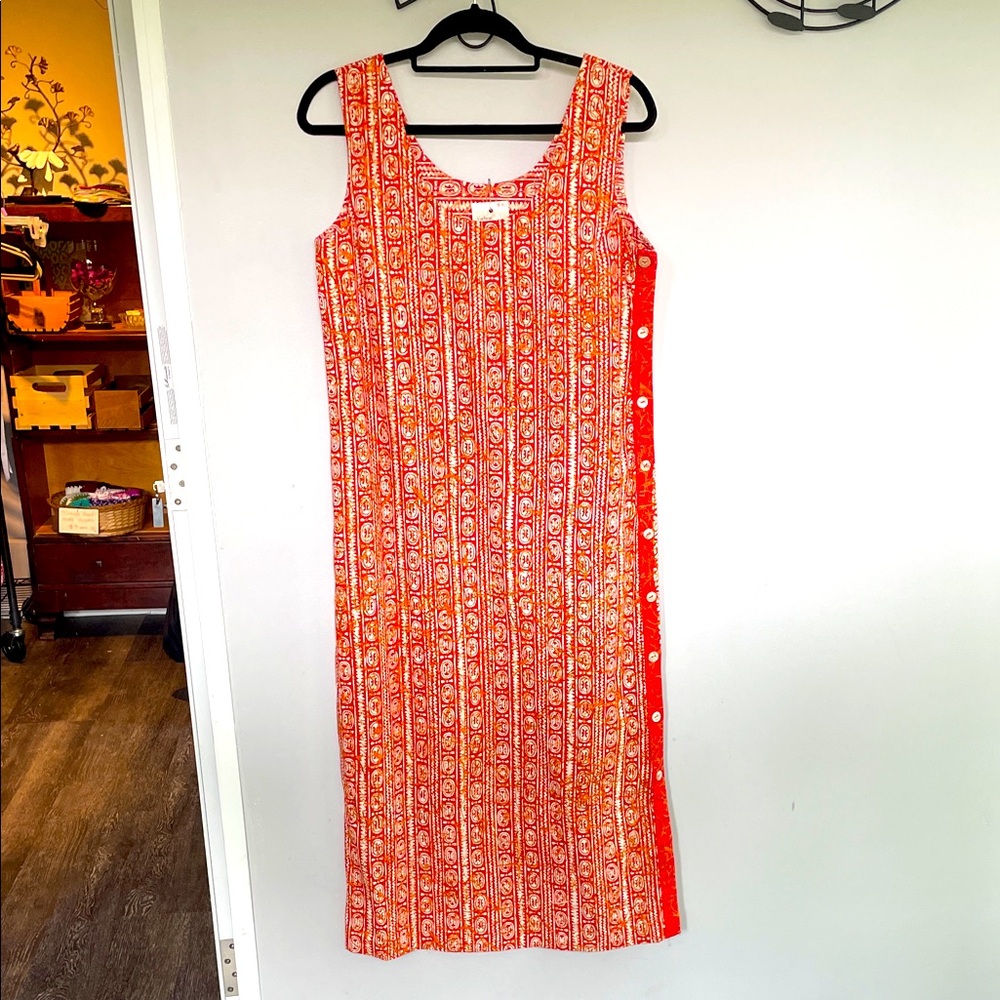 Vintage Orange Sleeveless Dress